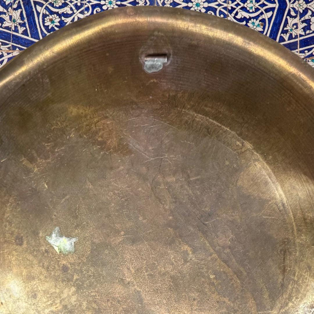 Antique Hand-Etched Brass Plate | Metta-Blessed™ | Egyptian Revival Middle Eastern Decor