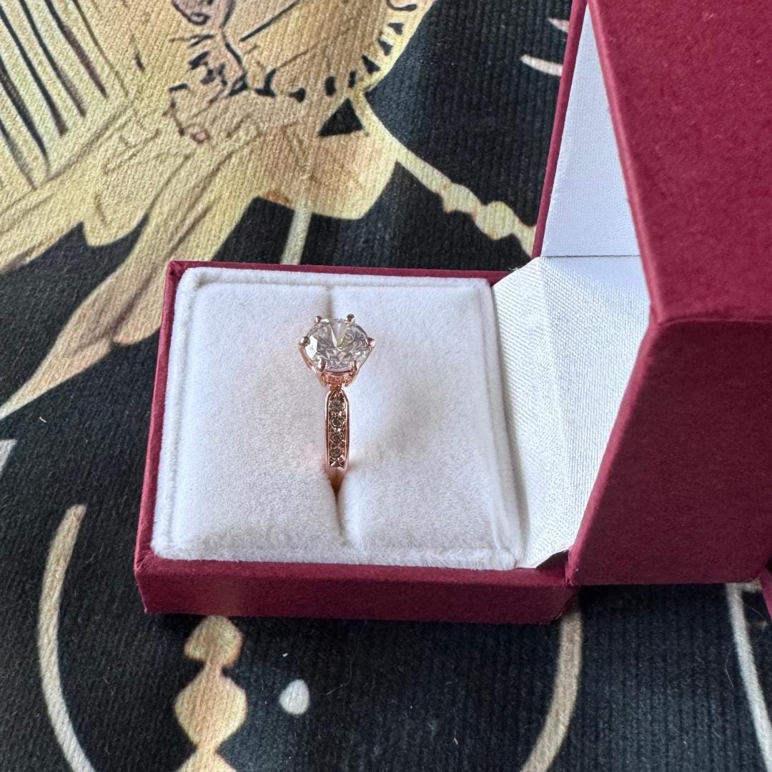 Enchanted Ring - Goddess Athena Spirit | Rose Gold with Cubic Zirconia, Size 10 | POWERFUL ENCHANTMENT