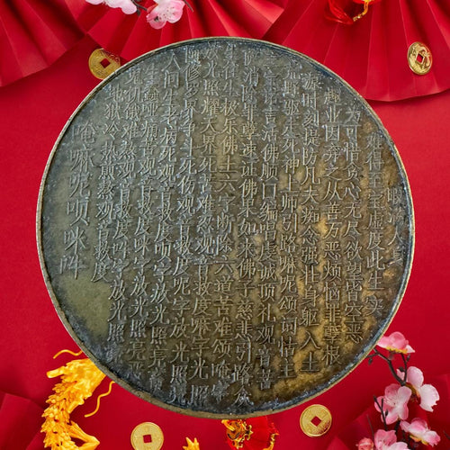 Antique Gold Buddha Coin Amulet: Om Mani Padme Hum Talisman | Metta-Blessed™ | Buddha Protection