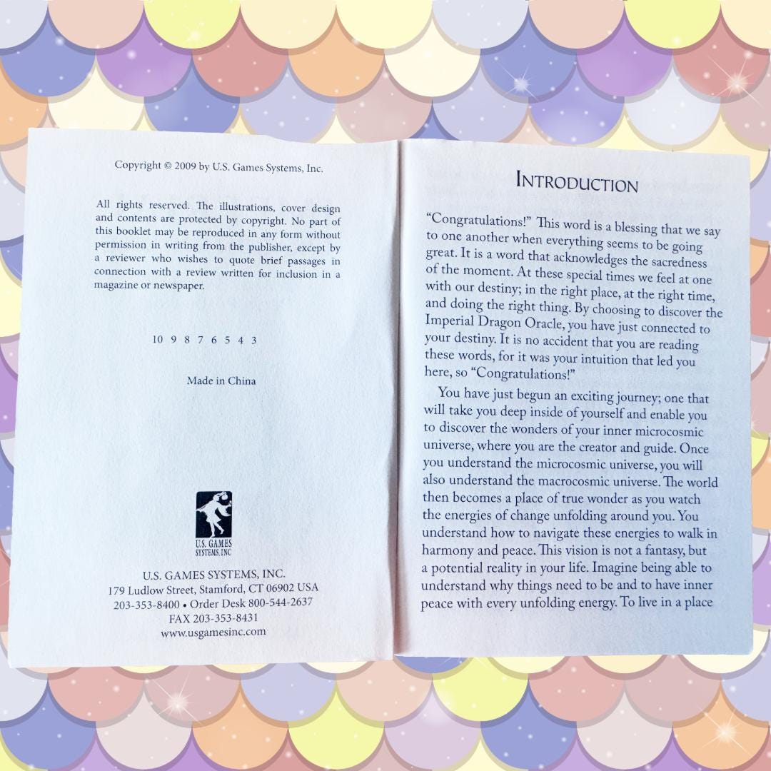 Imperial Dragon Oracle Cards (2009) Andy Baggott & Peter Pracownik | U.S. Games Systems | Metta-Blessed™