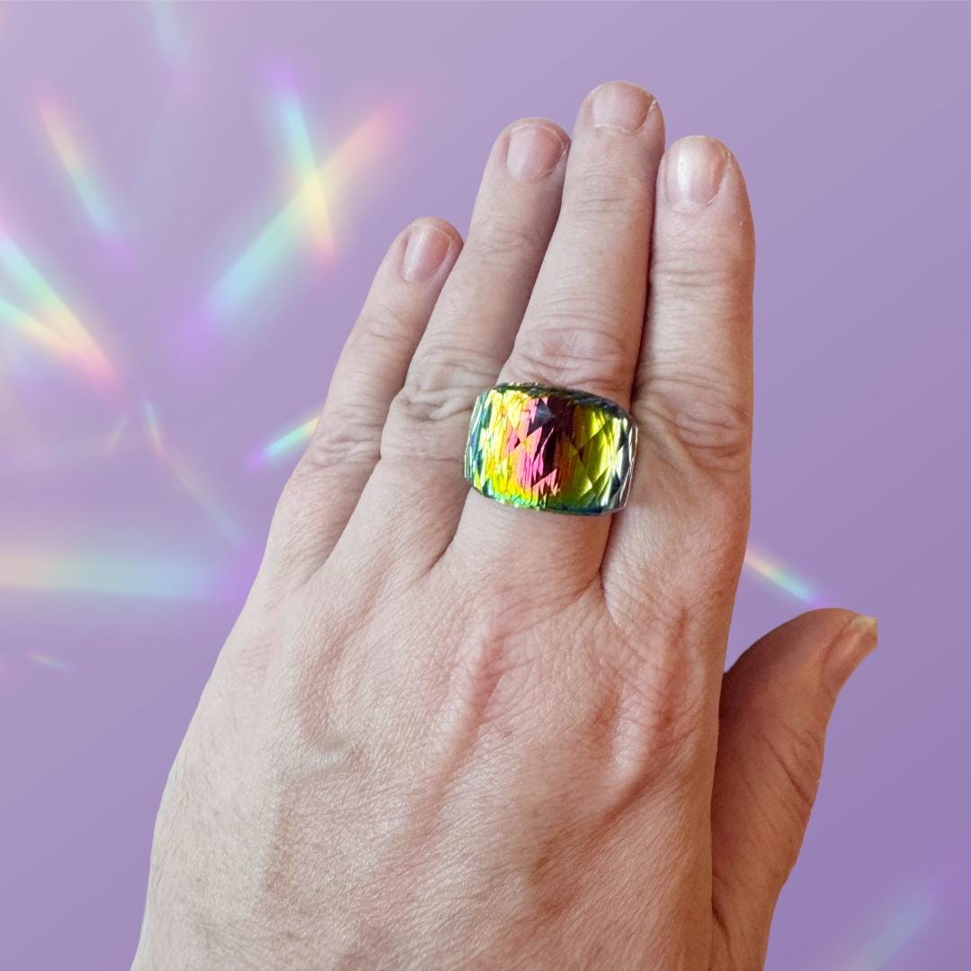 Enchanted Ring - Aurora Borealis Spirit | Rainbow Guardian Energy Vessel | POWERFUL MANIFESTATION | Metta-Blessed™