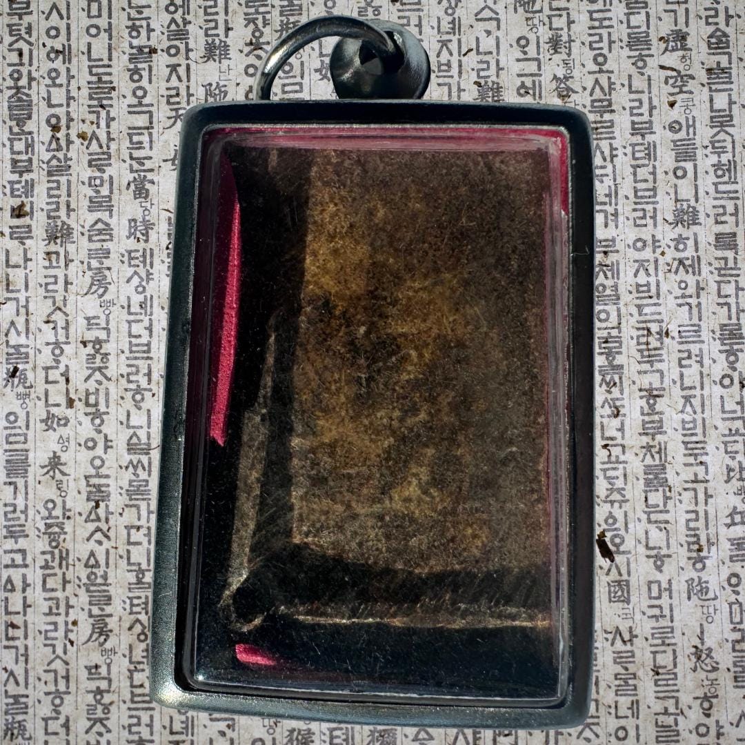 Phra Somdej Amulet in Silver Case: Thai Buddhist Talisman Protection and Good Fortune | Metta-Blessed™