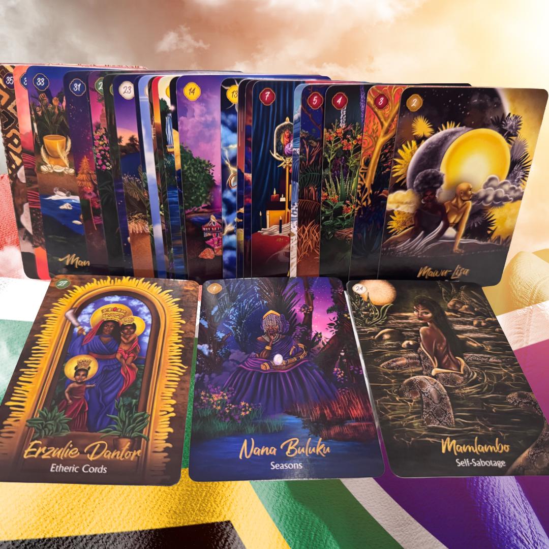 African Goddess Rising Oracle Cards | 44-Card Deck & Guidebook by Abiola Abrams | Metta-Blessed™