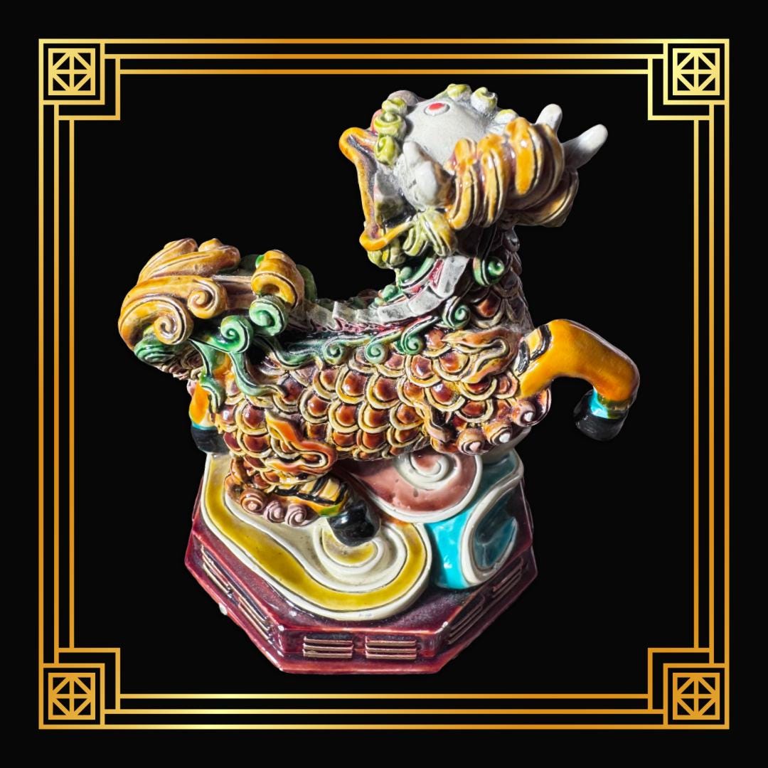 Chinese Rare Qilin Statue | Feng Shui Guardian | Prosperity & Protection Totem | Metta-Blessed™