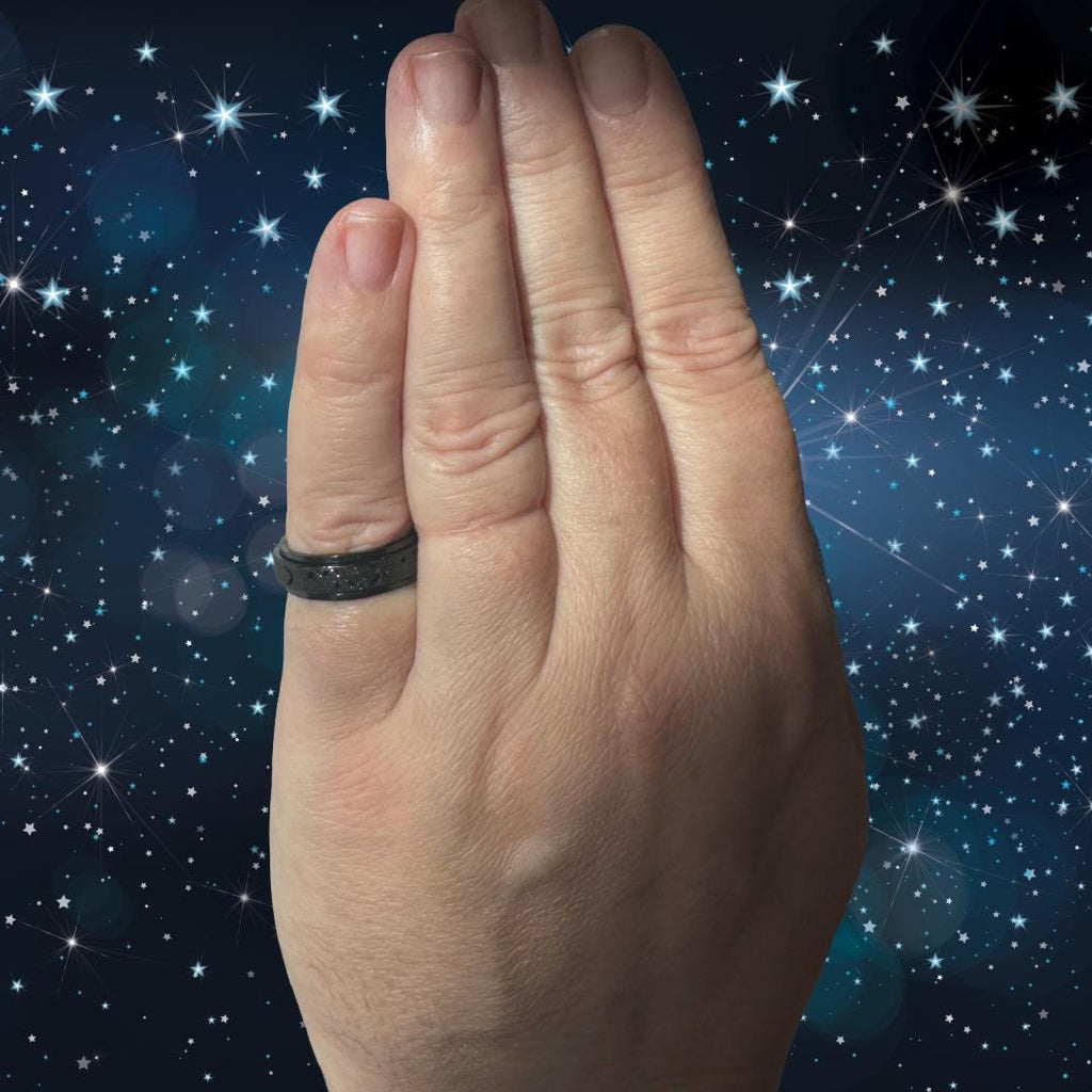 Enchanted Ring - Goddess Nyx | SPELLBOUND MAGIC | Black Spinner Ring | Size 8 | Metta-Blessed™
