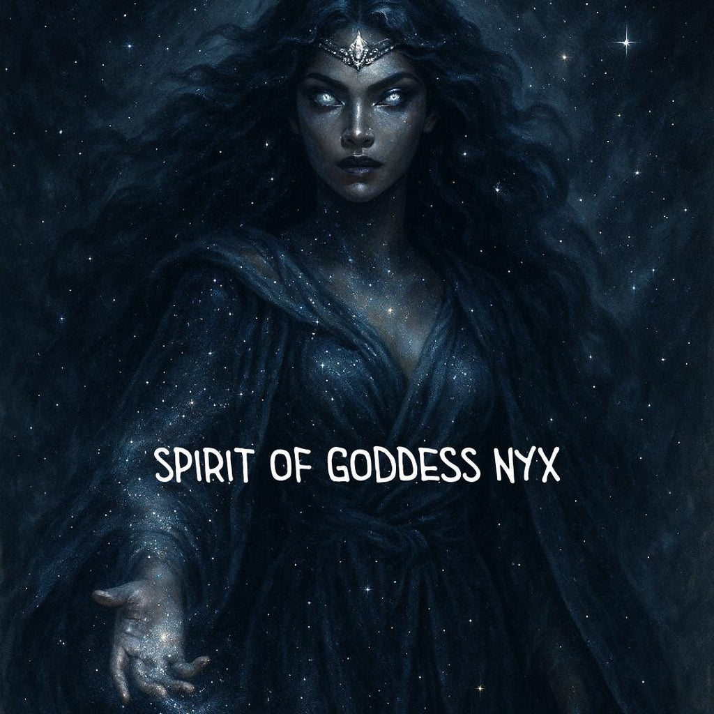 Enchanted Ring - Goddess Nyx | SPELLBOUND MAGIC |  Black Spinner Ring | Size 8 | Metta-Blessed™