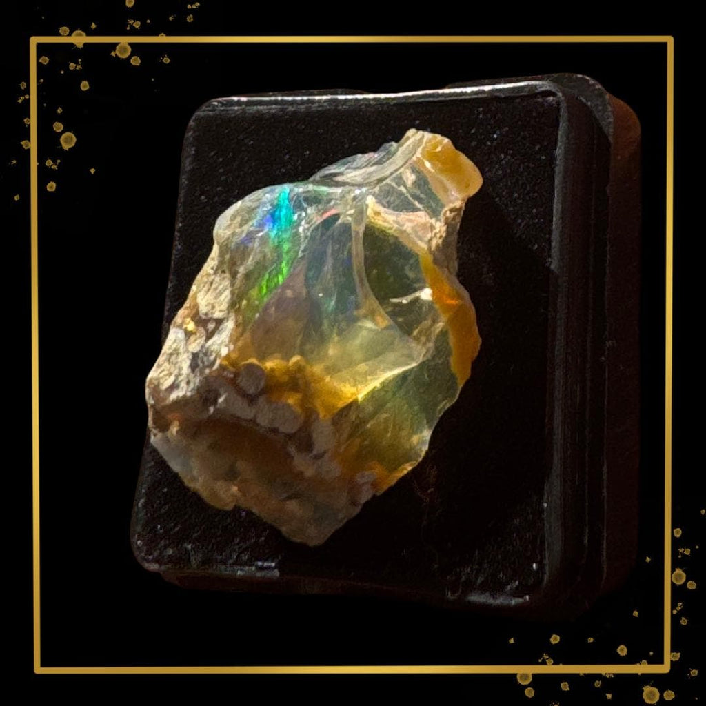 Ethiopian Welo Opal in Matrix | Orange–golden opal | Rare Museum-Quality Metaphysical Specimen | Metta-Blessed™