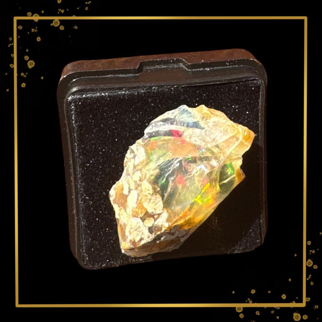 Ethiopian Welo Opal in Matrix | Orange–golden opal | Rare Museum-Quality Metaphysical Specimen | Metta-Blessed™