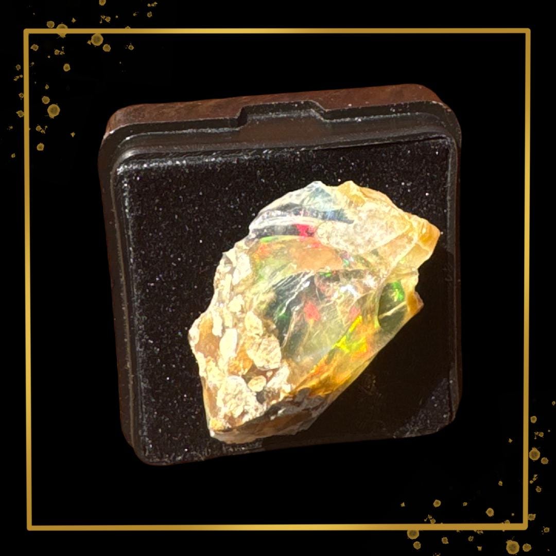Ethiopian Welo Opal in Matrix | Orange–golden opal | Rare Museum-Quality Metaphysical Specimen | Metta-Blessed™