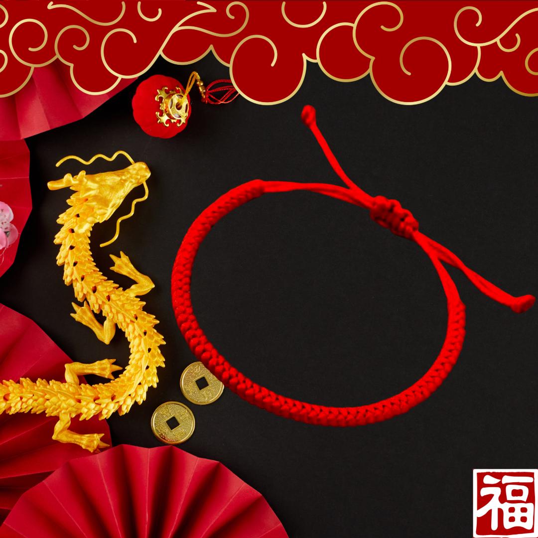 Dragon’s Thread of Fortune | Sacred Red Thread Bracelet – Powerful Protection | Metta-Blessed™
