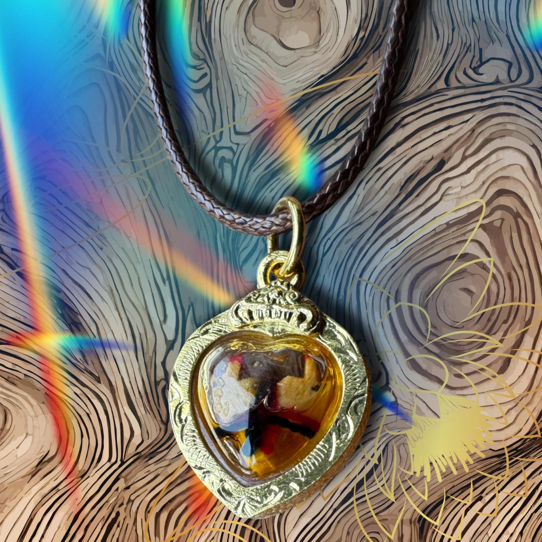 Golden Sariga Lintong Amulet | 109 Sacred Plants | Metta-Blessed™ Thai Talisman for Wealth, Charm & Love