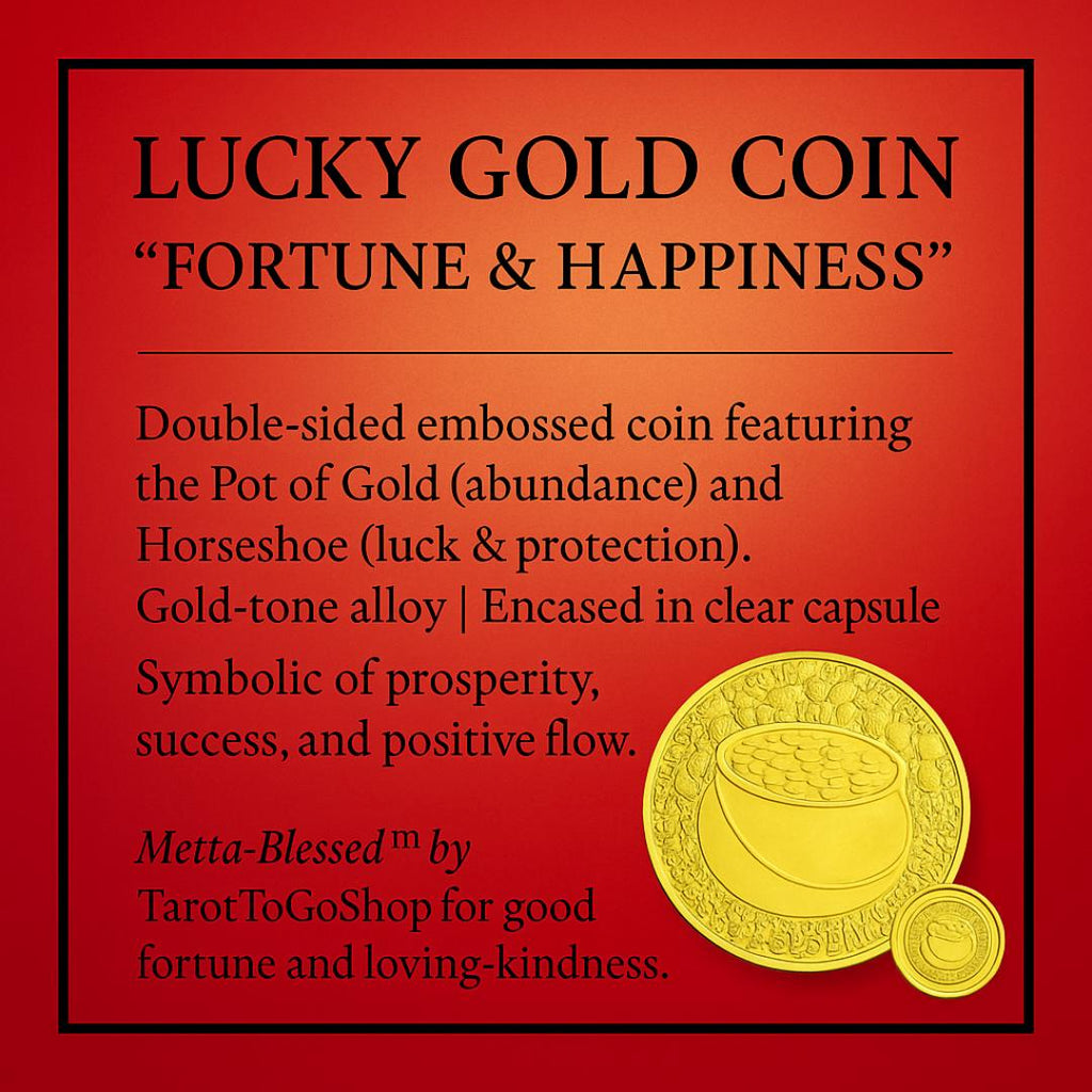 Lucky Gold Coin | “Fortune & Happiness” | Double-Sided Metta-Blessed™ Prosperity Charm