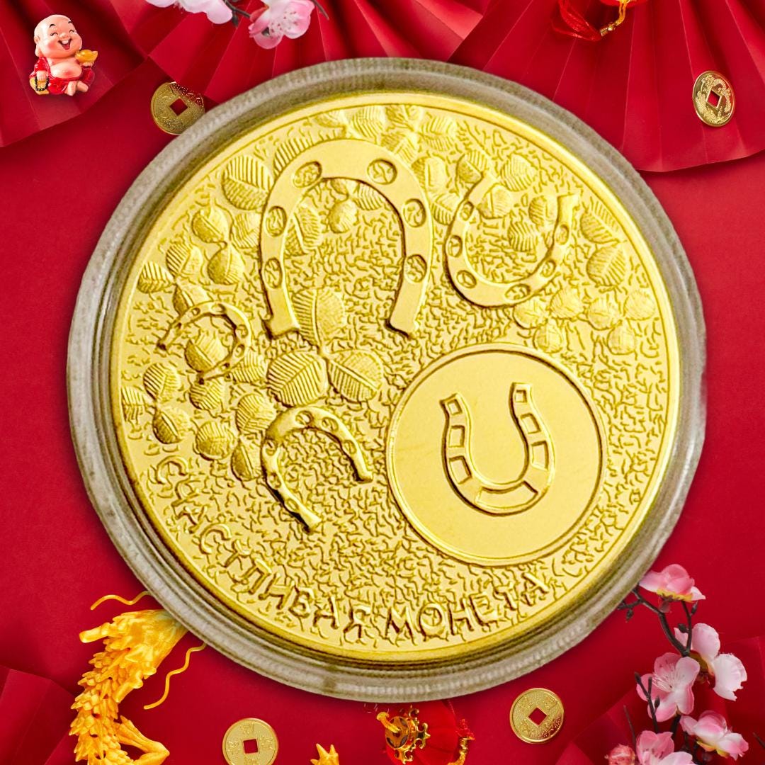 Lucky Gold Coin | “Fortune & Happiness” | Double-Sided Metta-Blessed™ Prosperity Charm