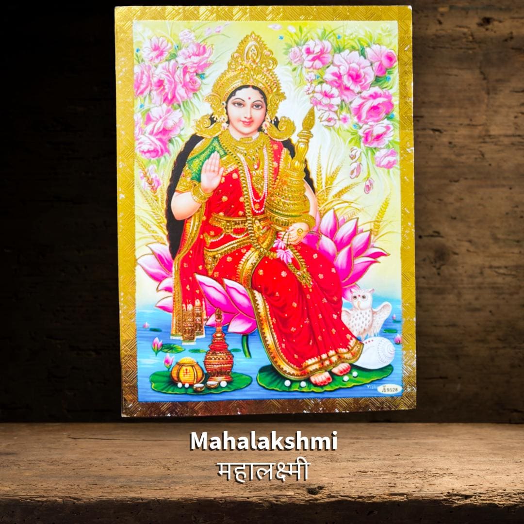 Mahalakshmi | Vintage Hindu Devotional Print | Metta-Blessed™
