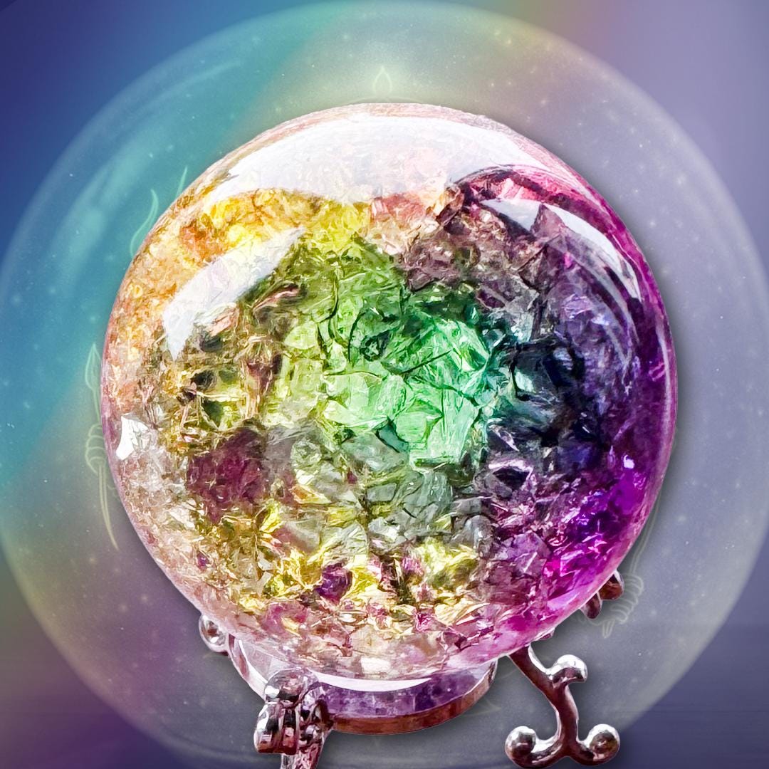 Enchanted Goddess Durga | Benevolence Ball | Protection Sphere 60mm with Stand | Metta-Blessed™