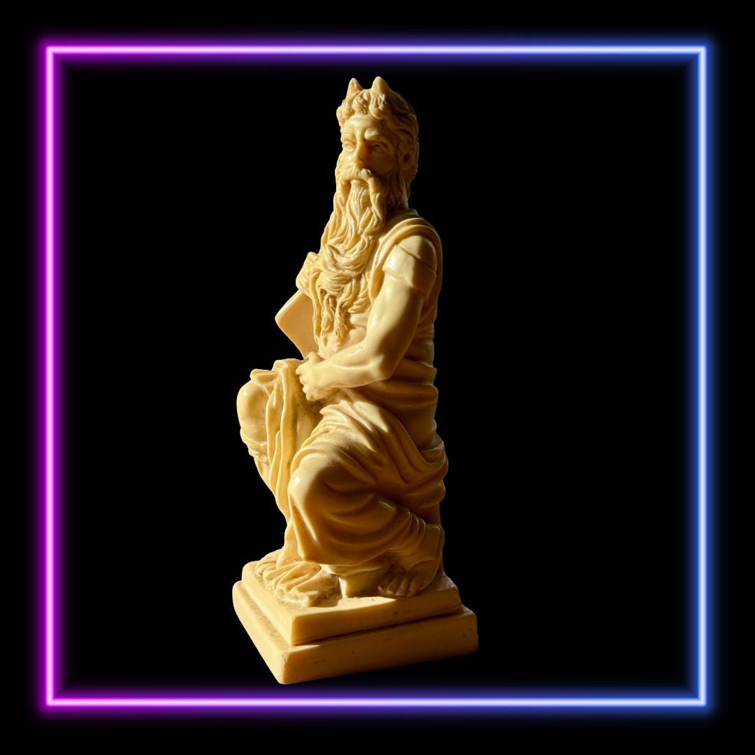 Archangel Metatron Enchanted - Michelangelo's Moses Statue: Ruggeri Italian Replica | Made in Italy | Metta-Blessed™