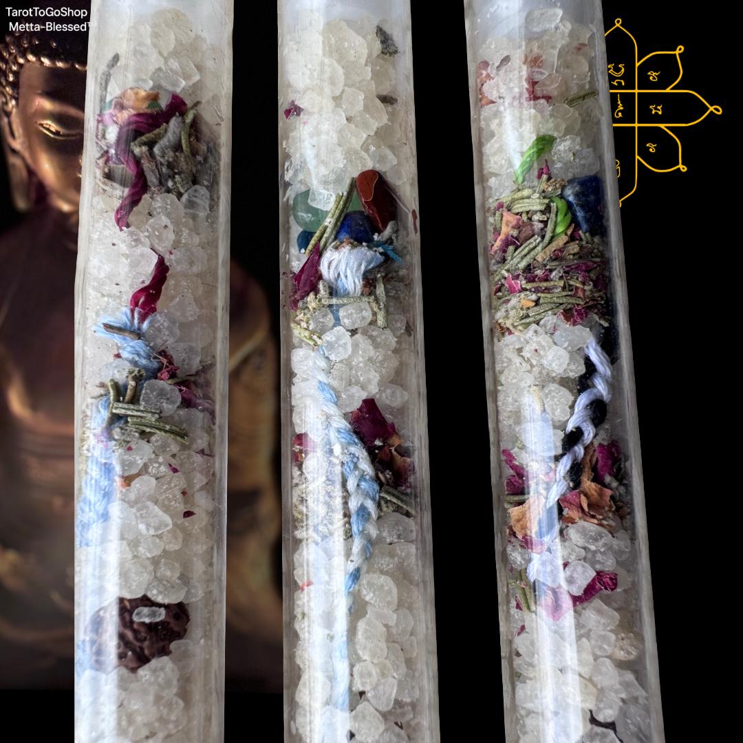 Metta Blessing Vial Set: Sacred Protection Amulets