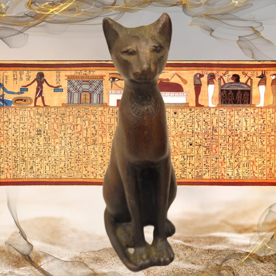 Enchanted Bastet Cat Figurine - Westair Egyptian Revival | Westair Bronze | Metta-Blessed™