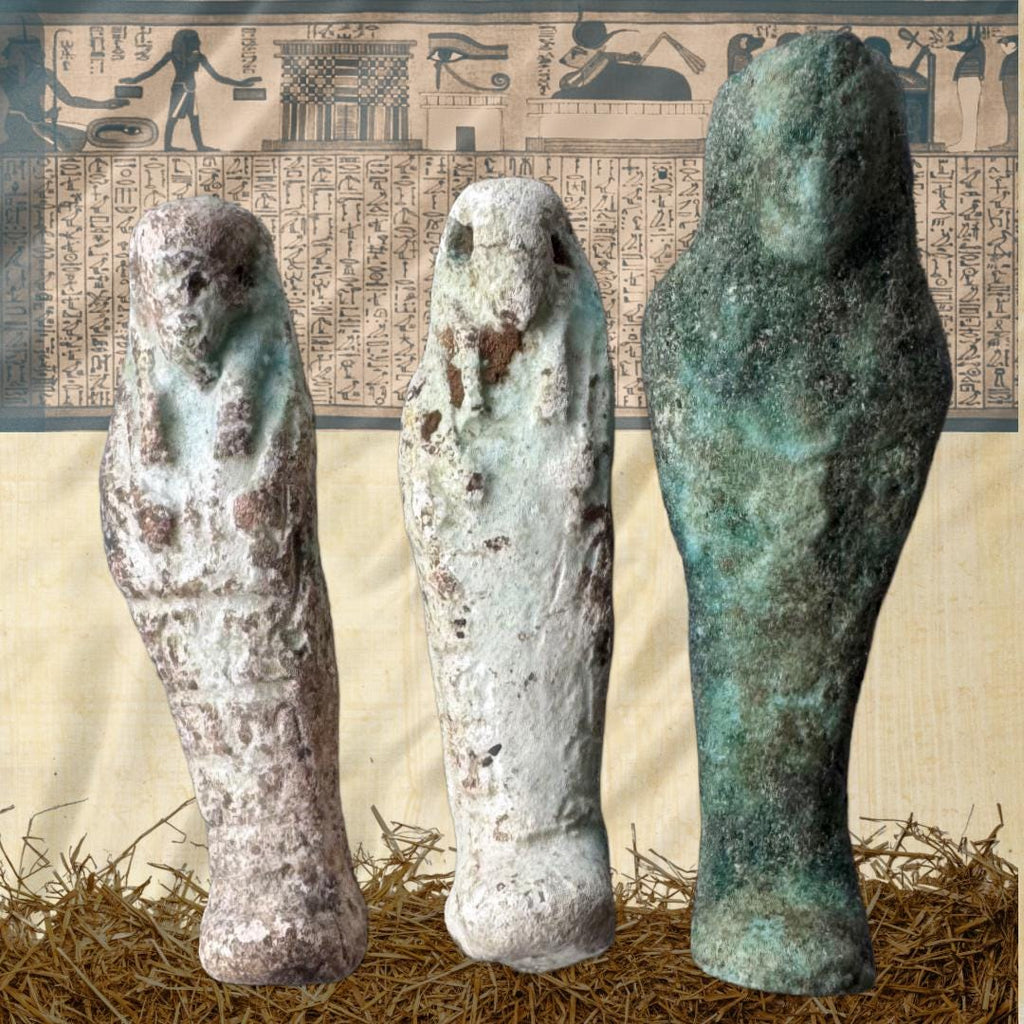 Ancient Egyptian Faience Ushabti Figures: c. 664-332 BCE | Metta-Blessed | Sacred Collection