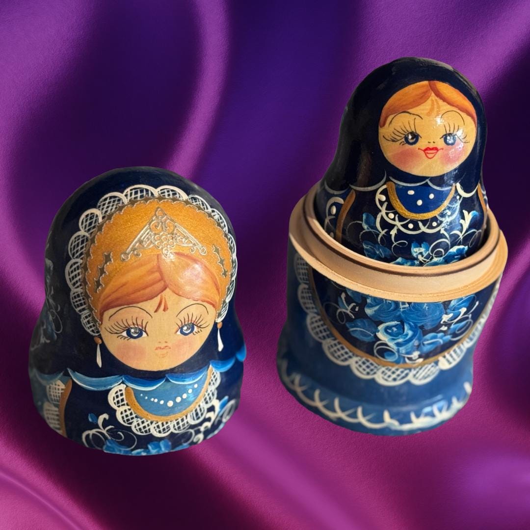 Enchanted Matryoshka Nesting Doll Set – Hand-Painted Russian Folk Art | Metta-Blessed™