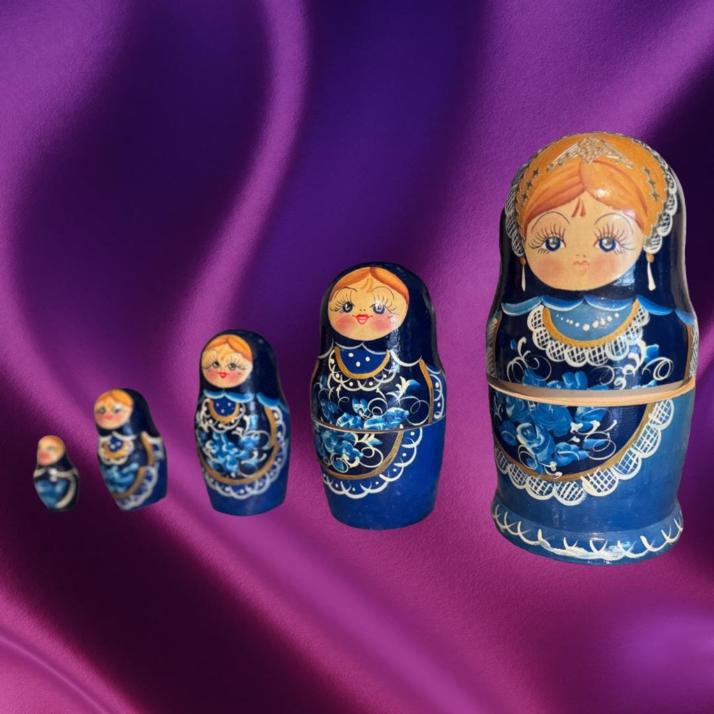 Enchanted Matryoshka Nesting Doll Set – Hand-Painted Russian Folk Art | Metta-Blessed™