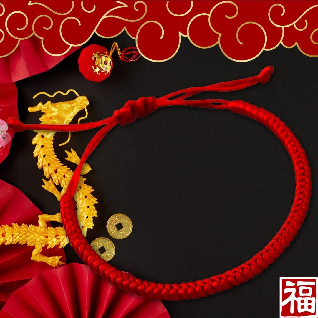 Dragon’s Thread of Fortune | Sacred Red Thread Bracelet – Powerful Protection | Metta-Blessed™