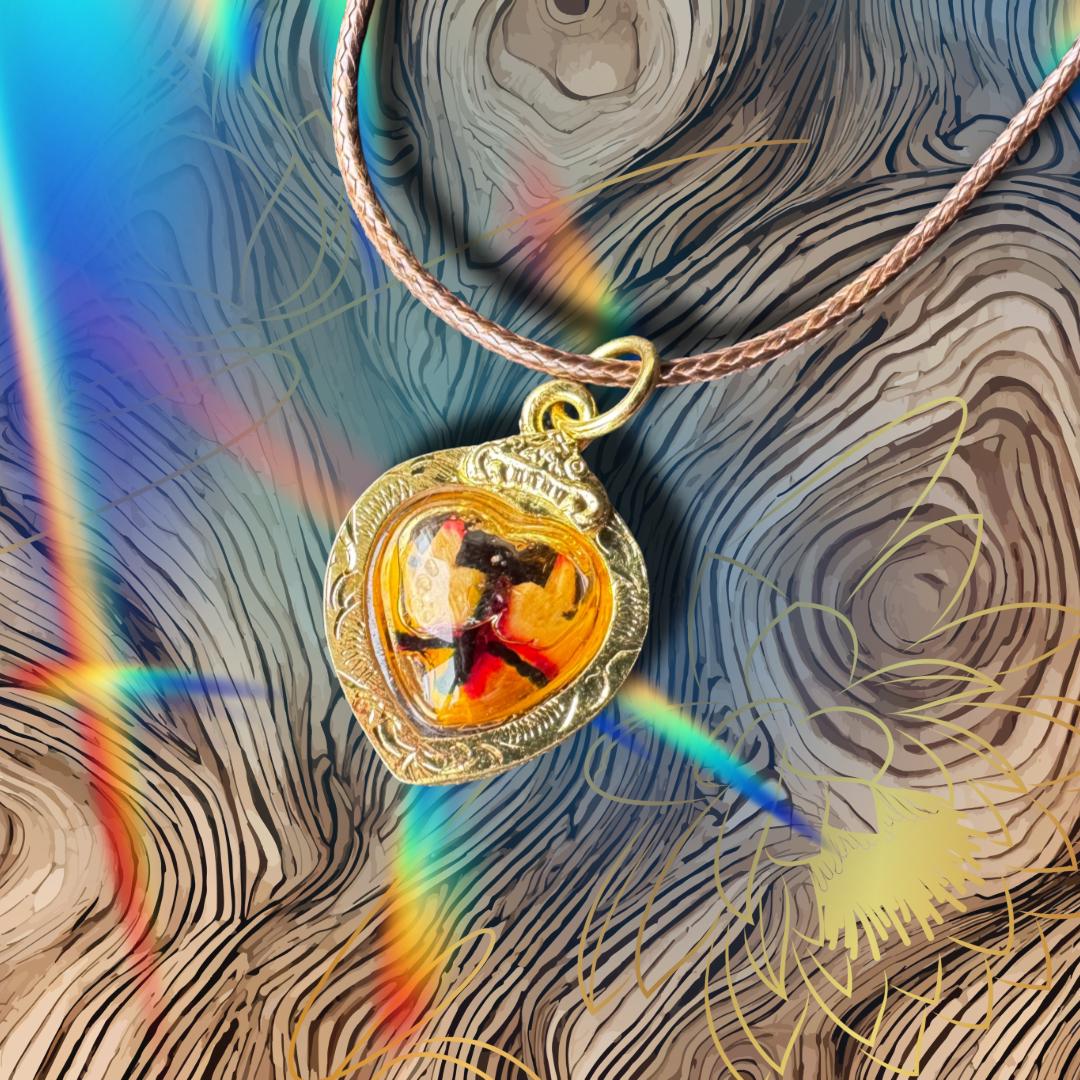 Golden Sariga Lintong Amulet | 109 Sacred Plants | Metta-Blessed™ Thai Talisman for Wealth, Charm & Love