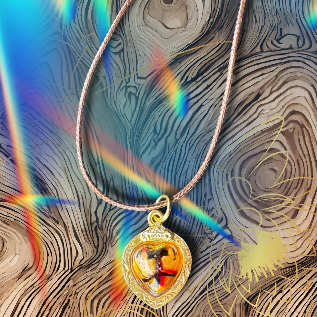 Golden Sariga Lintong Amulet | 109 Sacred Plants | Metta-Blessed™ Thai Talisman for Wealth, Charm & Love