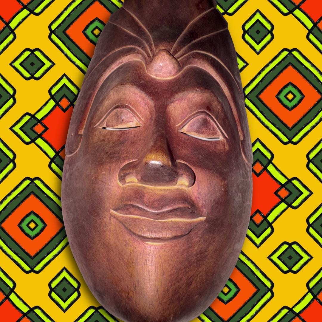 Enchanted Balinese Wooden Mask of Dewi Sri | POWERFUL PROTECTION | Metta-Blessed™