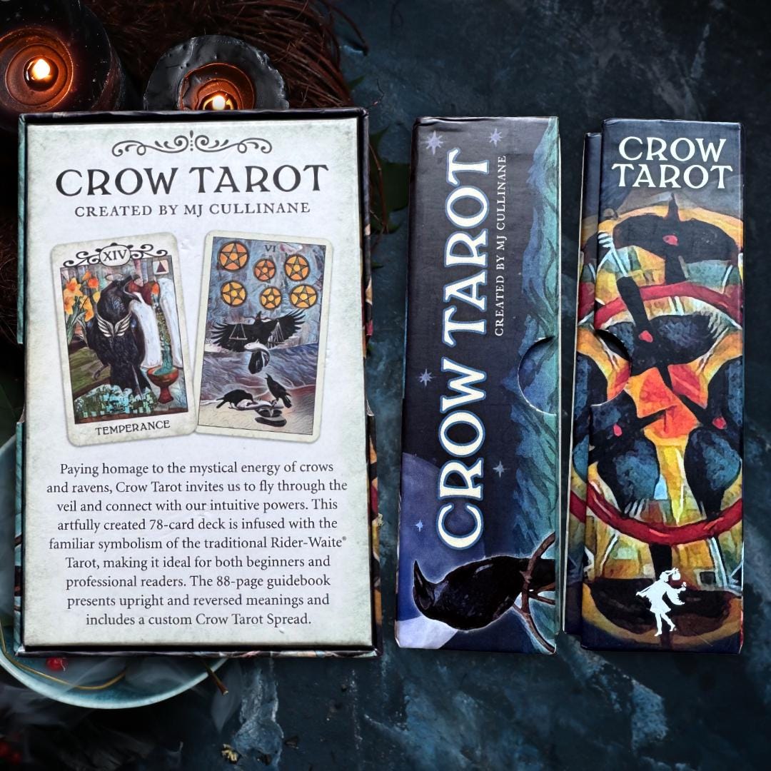 Crow Tarot Deck: MJ Cullinane, 78-Card Set, Metta-Blessed™