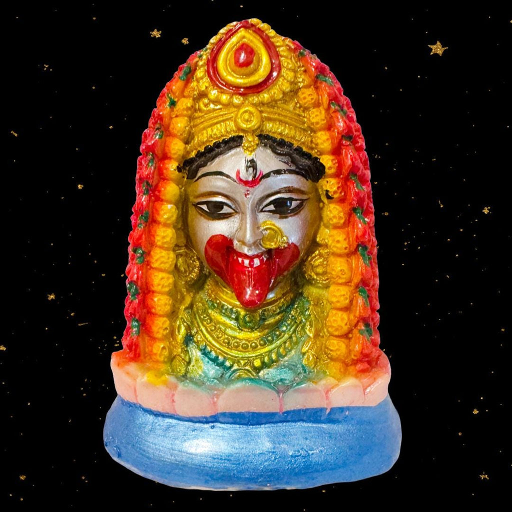 Enchanted Vintage Goddess Kali Bust Statue | Hand-Painted Plaster | Enchanted Altar Icon | Metta-Blessed™
