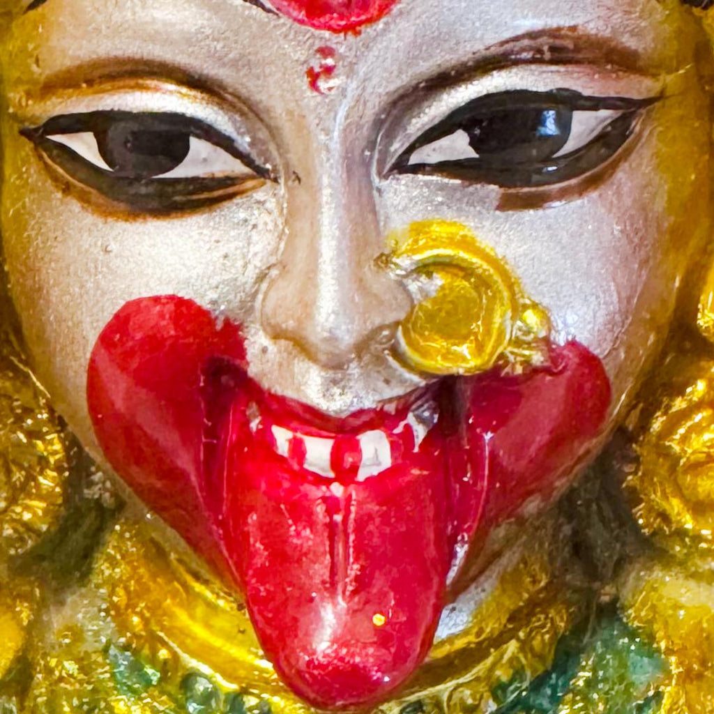 Enchanted Vintage Goddess Kali Bust Statue | Hand-Painted Plaster | Enchanted Altar Icon | Metta-Blessed™