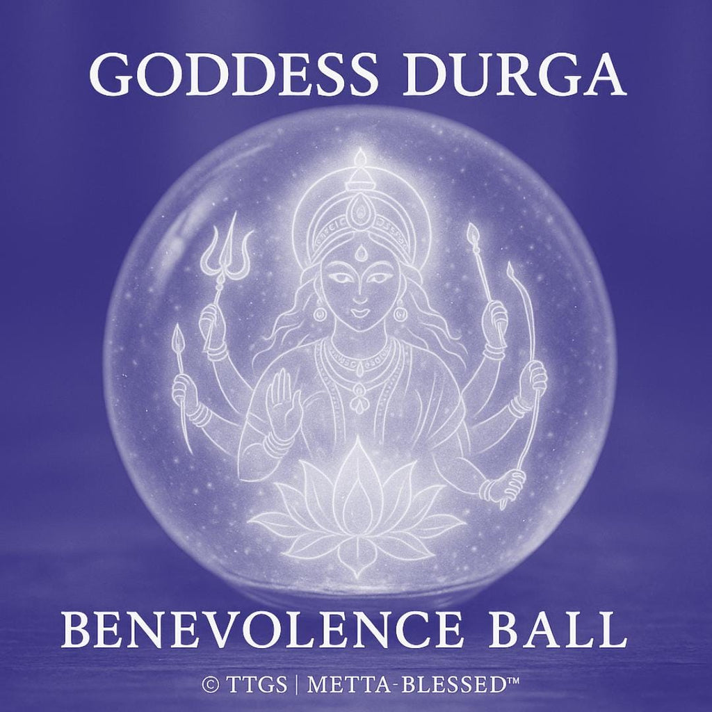 Enchanted Goddess Durga | Benevolence Ball | Protection Sphere 60mm with Stand | Metta-Blessed™
