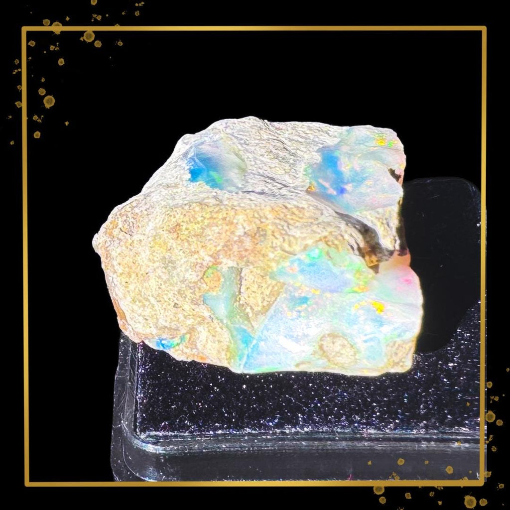 Ethiopian Welo Opal — Twin Fire Veins in Matrix | Ethical Specimen | Lightstone | Metta-Blessed™