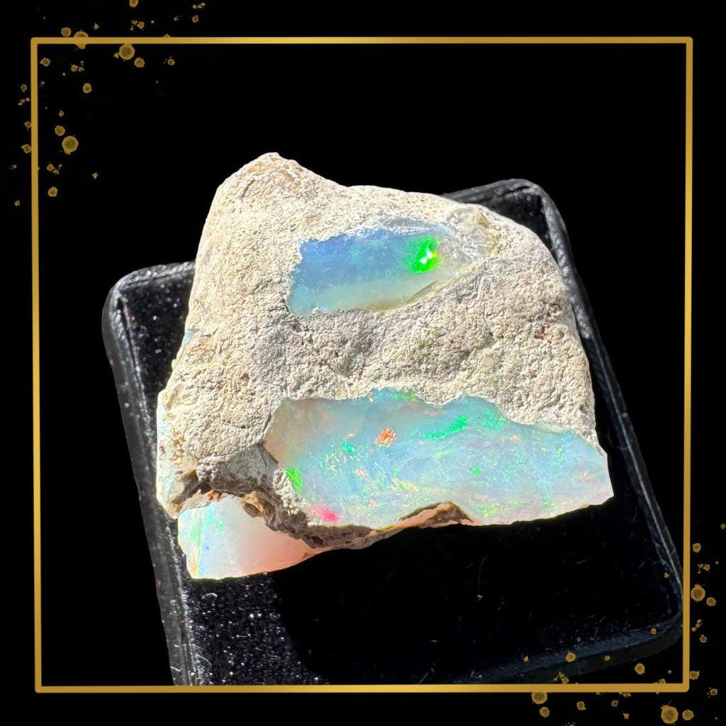 Ethiopian Welo Opal — Twin Fire Veins in Matrix | Ethical Specimen | Lightstone | Metta-Blessed™