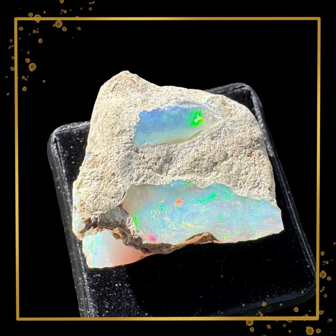 Ethiopian Welo Opal — Twin Fire Veins in Matrix | Ethical Specimen | Lightstone | Metta-Blessed™