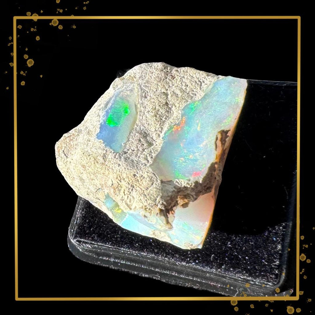 Ethiopian Welo Opal — Twin Fire Veins in Matrix | Ethical Specimen | Lightstone | Metta-Blessed™