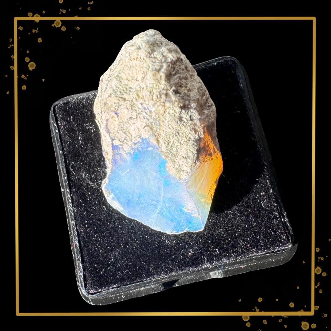 Ethiopian Welo Opal — Ocean-Flame Matrix | Ethical Specimen | Lightstone | Metta-Blessed™