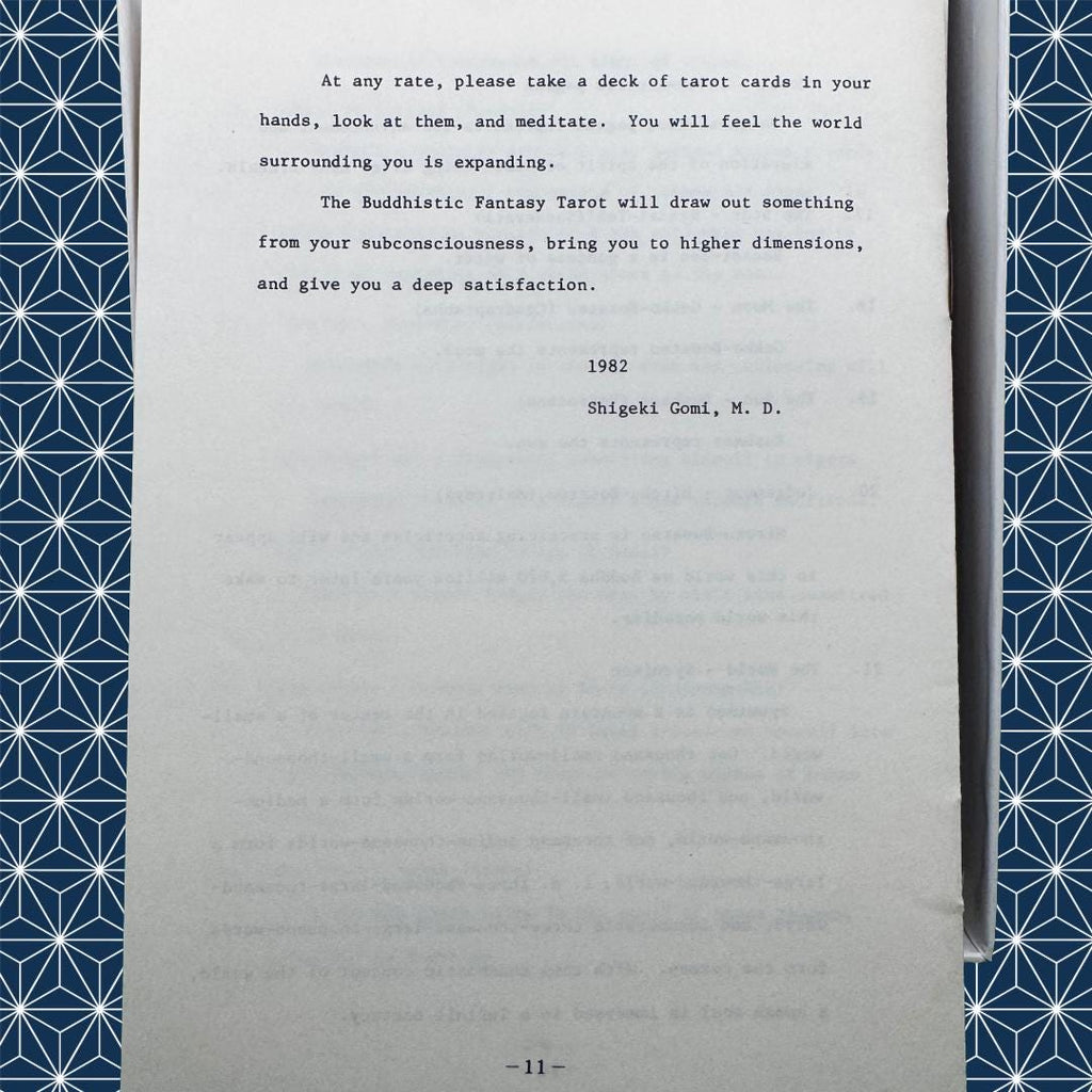 Buddhistic Fantasy Tarot — Signed & Numbered Limited Edition (No. 297/300) | 1982 Shigeki Gomi M.D., Suwa Nagano Japan | Metta-Blessed™