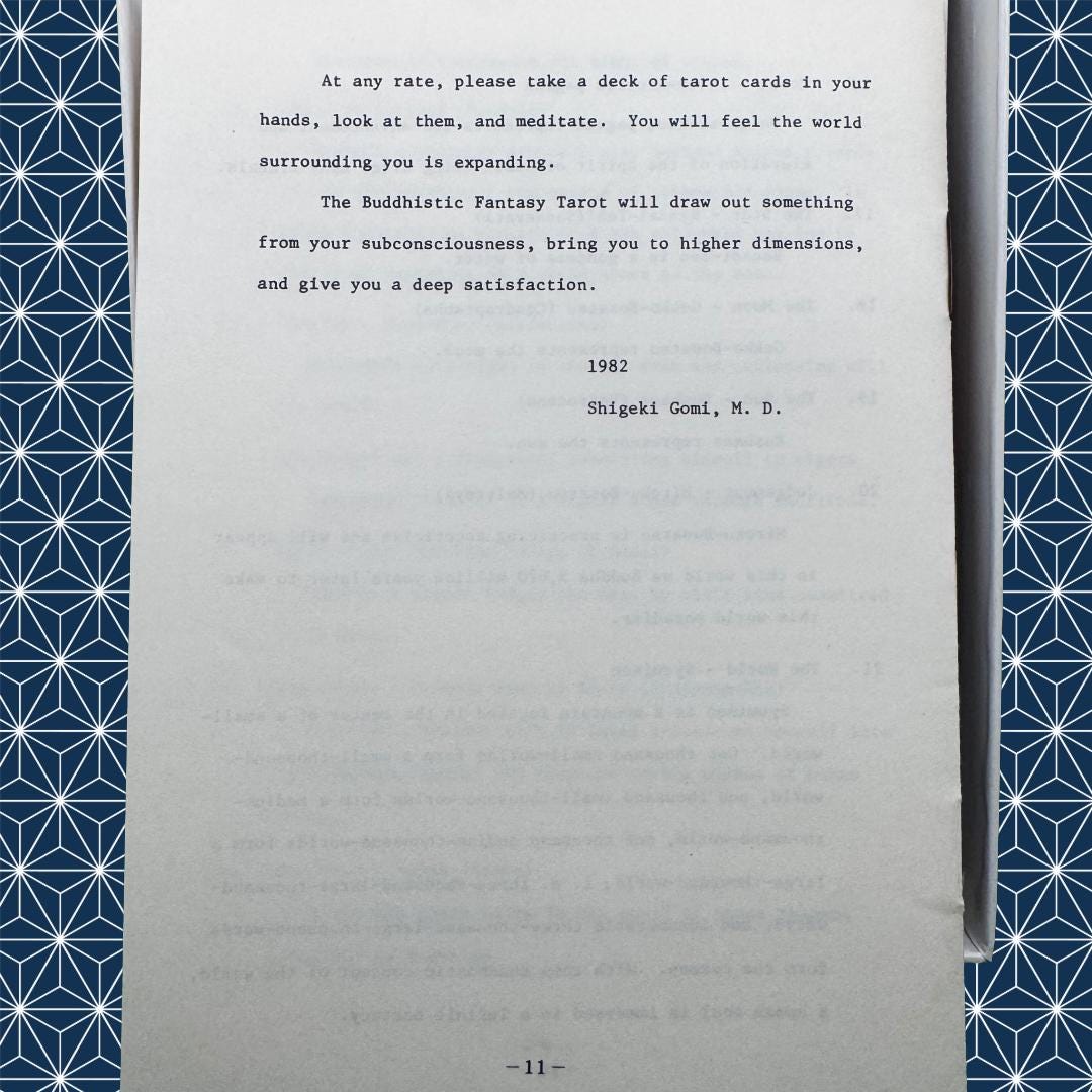 Buddhistic Fantasy Tarot — Signed & Numbered Limited Edition (No. 297/300) | 1982 Shigeki Gomi M.D., Suwa Nagano Japan | Metta-Blessed™