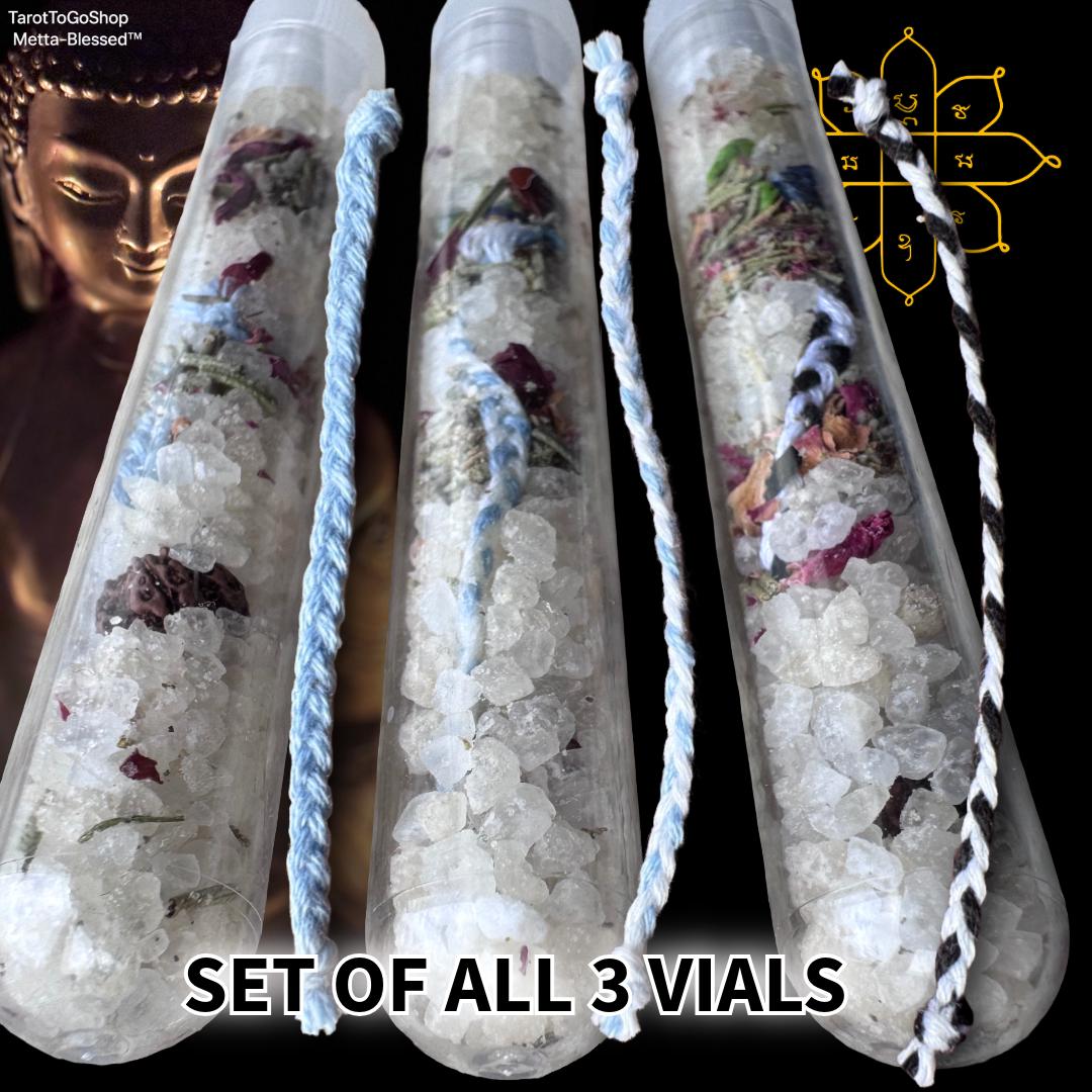 Metta Blessing Vial Set: Sacred Protection Amulets