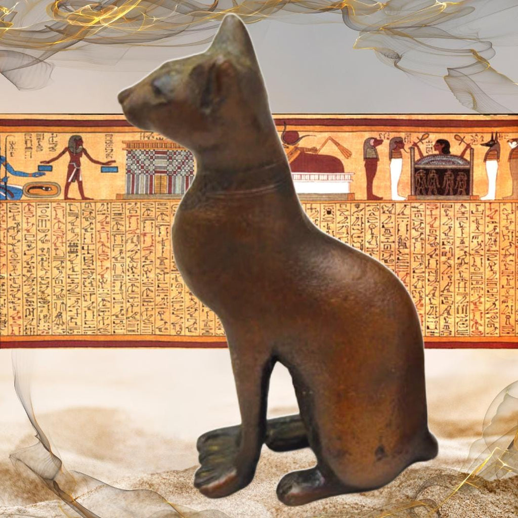 Enchanted Egyptian Bastet Cat Figurine | Revival | Westair Bronze | Metta-Blessed™