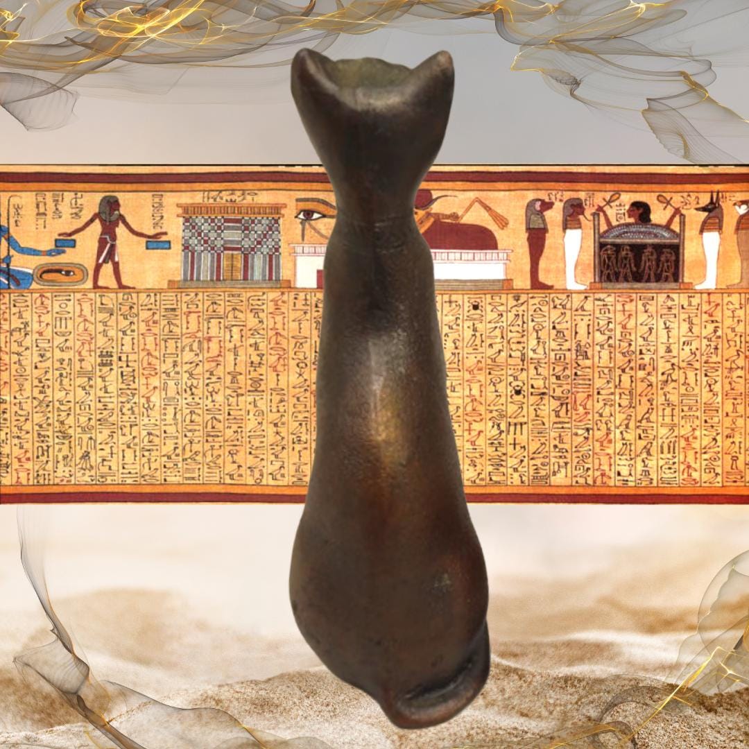 Enchanted Egyptian Bastet Cat Figurine | Revival | Westair Bronze | Metta-Blessed™