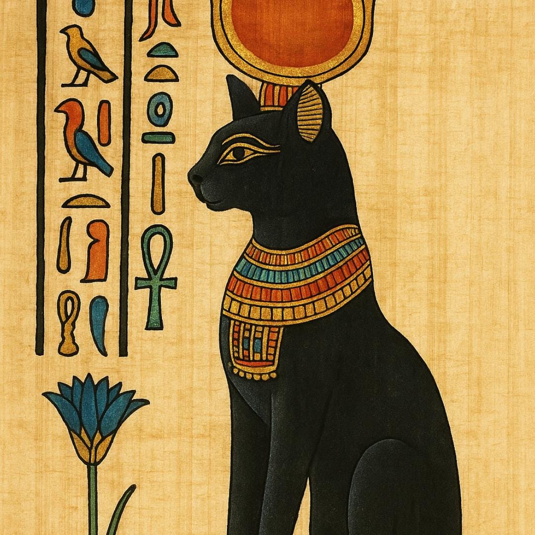 Enchanted Bastet Cat Figurine - Westair Egyptian Revival | Westair Bronze | Metta-Blessed™