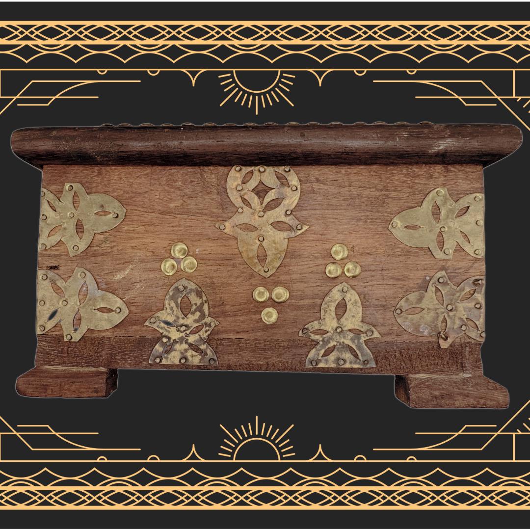 Dual-Chamber Transmutation Box — Original Handmade Wooden Vessel with Brass Adornment | Metta-Blessed™