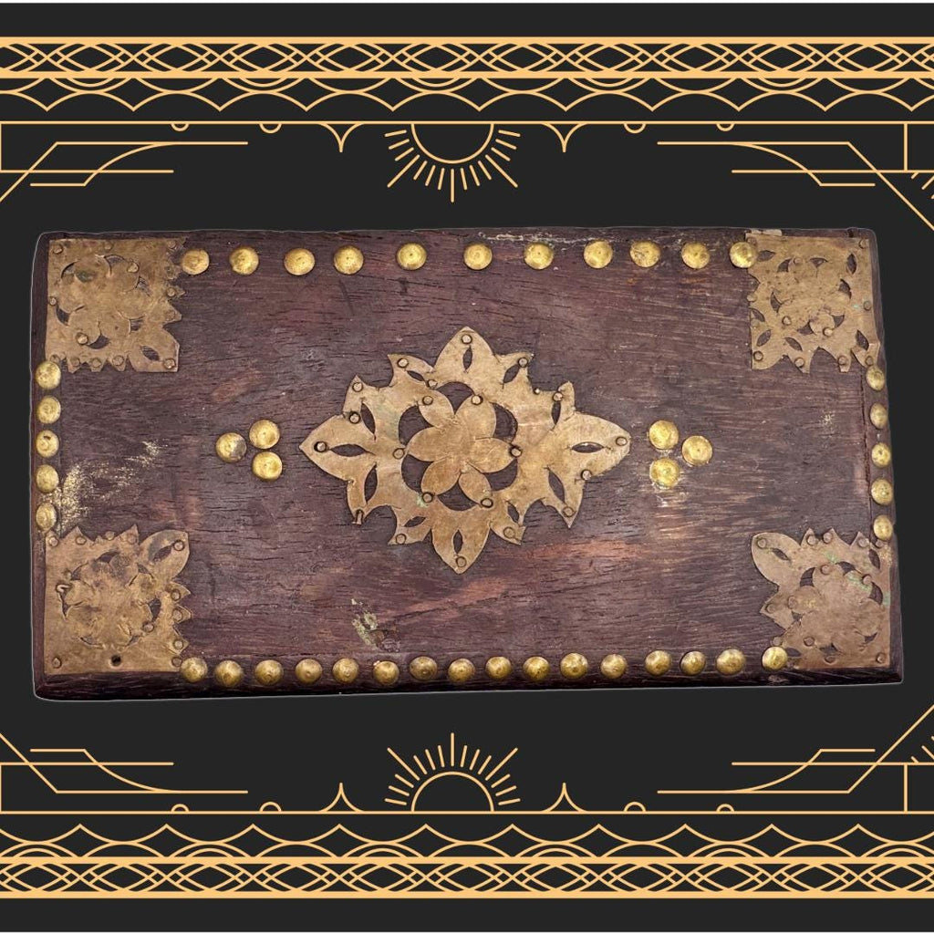 Dual-Chamber Transmutation Box — Original Handmade Wooden Vessel with Brass Adornment | Metta-Blessed™