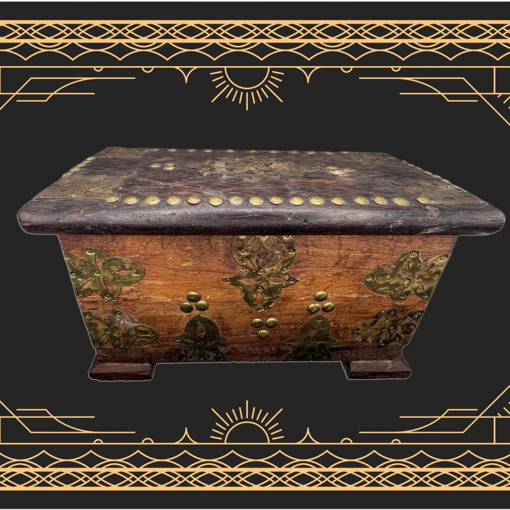 Dual-Chamber Transmutation Box — Original Handmade Wooden Vessel with Brass Adornment | Metta-Blessed™