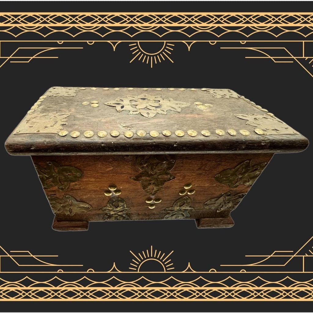 Dual-Chamber Transmutation Box — Original Handmade Wooden Vessel with Brass Adornment | Metta-Blessed™