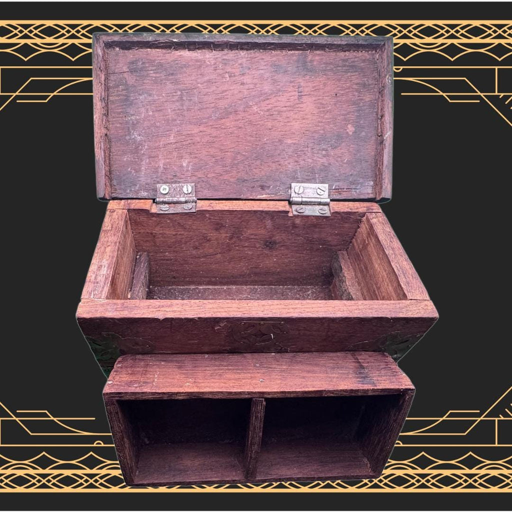 Dual-Chamber Transmutation Box — Original Handmade Wooden Vessel with Brass Adornment | Metta-Blessed™