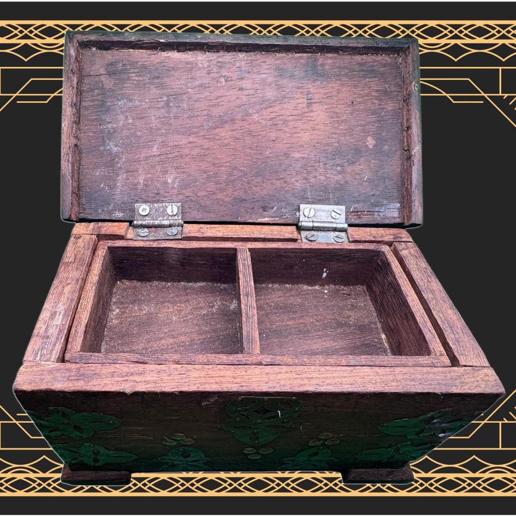 Dual-Chamber Transmutation Box — Original Handmade Wooden Vessel with Brass Adornment | Metta-Blessed™